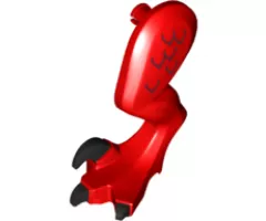 Animal, Body Part Dinosaur Leg Large (Rear) Raptor Left with Pin, Black Claws and Dark Red Scales Pattern