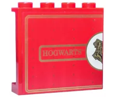 Panel 1 x 4 x 3 with Side Supports - Hollow Studs with 'HOGWARTS' and Half Hogwarts Logo Pattern (Sticker) - Set 4841