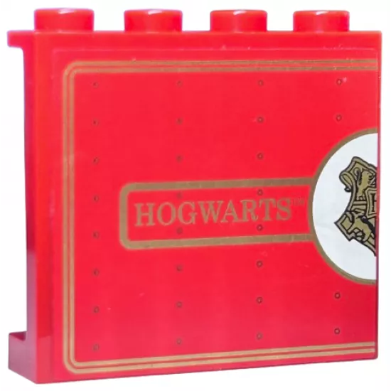 Panel 1 x 4 x 3 with Side Supports - Hollow Studs with 'HOGWARTS' and Half Hogwarts Logo Pattern (Sticker) - Set 4841