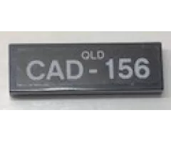 Tile 1 x 3 with 'QLD CAD-156' License Plate Pattern (Sticker) - Set 10252