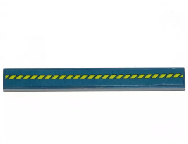 Tile 1 x 8 with Lime Diagonal Stripes Pattern (Sticker) - Set 70839