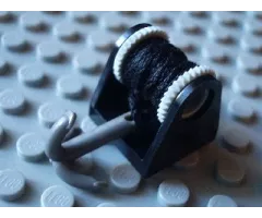 String Reel / Winch 2 x 2 Complete with String and Dark Gray Grappling Hook
