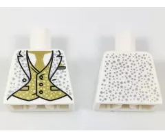 Torso Tuxedo with Gold Tie and Vest, Silver Speckles Pattern