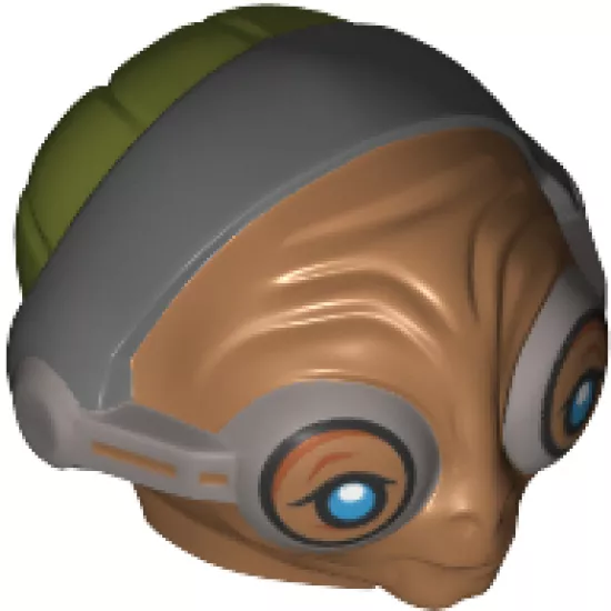 Minifigure, Head, Modified SW Maz Kanata Pattern