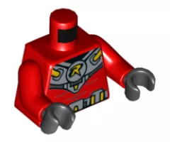 Torso Batman 'R' Symbol, Silver and Gold Diving Suit Pattern / Red Arms / Black Hands