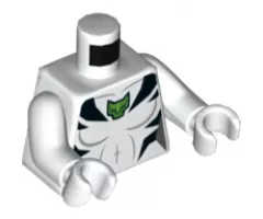Torso Female Outline with Green Cat Logo, Black Stripes, and Gray Contour Lines Front and Back Pattern / White Arms / White Hands