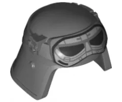 Minifigure, Headgear Helmet SW Imperial Pilot, Raised Forehead with Black and Gray Goggles and Red Square Pattern