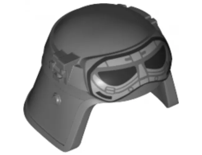 Minifigure, Headgear Helmet SW Imperial Pilot, Raised Forehead with Black and Gray Goggles and Red Square Pattern
