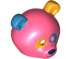 Minifigure, Headgear Mask Bear / Panda with Dark Azure and Bright Light Orange Ears and Eyepatches Pattern