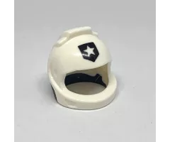 Minifigure, Headgear Helmet Space, City Astronaut with Black Neck Base and Shield with Star (Police Badge) Pattern