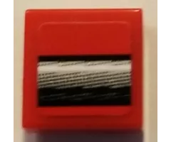 Tile 1 x 1 with Silver and Black Center Bumper Pattern (Sticker) - Set 75894