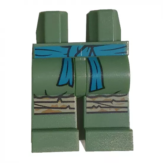 Hips and Legs with Dark Turquoise Sash and Tan Knee Wrappings Pattern
