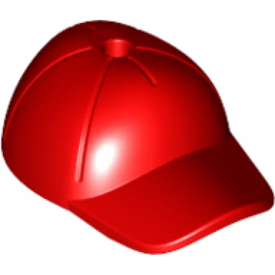 Minifigure, Headgear Cap - Short Curved Bill with Seams and Hole on Top