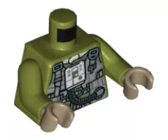 Torso SW Resistance A-wing Pilot with DB Gray Vest and LB Gray Front Panel with Breathing Apparatus Pattern / Olive Green Arms / Dark Tan Hands
