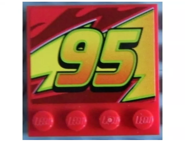 Tile, Modified 4 x 4 with Studs on Edge with '95' Pattern Model Left (Sticker) - Set 8484