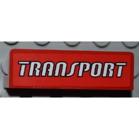 Panel 1 x 4 x 1 with White 'TRANSPORT' Pattern (Sticker) - Set 4645