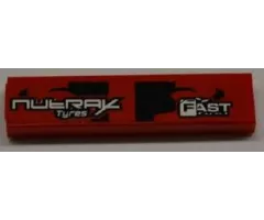 Tile 1 x 4 with 'NUTRAX Tyres' and 'FAST FUEL' Pattern (Sticker) - Set 8198
