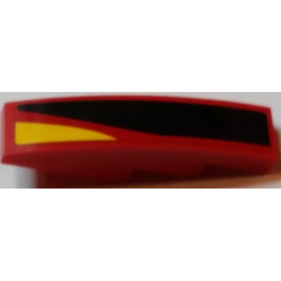 Slope, Curved 4 x 1 with Black, Red and Yellow Stripes Pattern Model Right Side (Sticker) - Set 75908