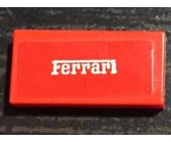 Tile 1 x 2 with Silver 'Ferrari' Pattern (Sticker) - Set 75899
