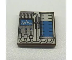 Tile 2 x 2 with Graduated Cylinder and Graph, Blue Pattern (SW Vaporator)
