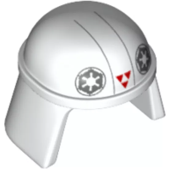 Minifigure, Headgear Helmet SW Imperial Pilot with Imperial Logo and Three Red Triangles Pattern (AT-DP Pilot)