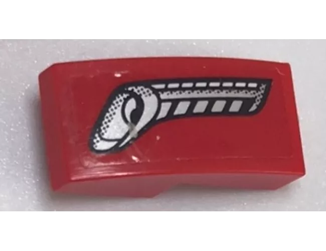 Slope, Curved 2 x 1 with Silver Headlight and Vents Pattern Model Right Side (Sticker) - Set 75899