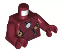 Torso Armor with White Circle Pattern / Dark Red Arms / Dark Red Hands