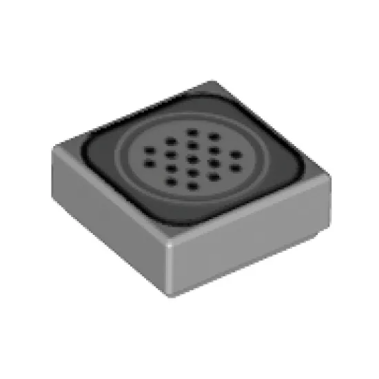 Tile 1 x 1 with Black and Dark Bluish Gray Speaker Pattern