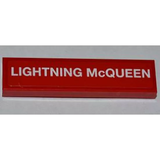 Tile 1 x 4 with 'LIGHTNING McQUEEN' Pattern (Sticker) - Set 9485