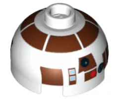 Brick, Round 2 x 2 Dome Top with Reddish Brown Pattern (R7-D4)