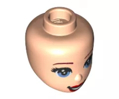 Mini Doll, Head Friends with Reddish Brown Eyebrows, Light Blue Eyes, Red Lips and Open Mouth Pattern (Ariel)