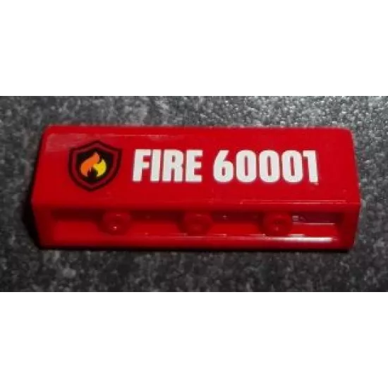Panel 1 x 4 x 1 with Black and Yellow Fire Logo Badge and 'FIRE 60001' on Transparent Background Pattern (Sticker) - Set 60001