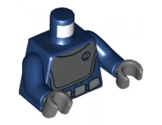 Torso SW Admiral Raddus Uniform Pattern / Dark Blue Arms / Dark Bluish Gray Hands