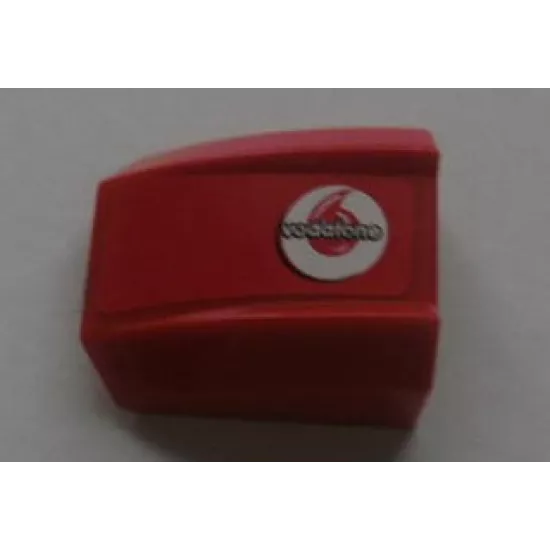 Slope, Curved 2 x 2 Lip with Vodafone Logo Pattern Right (Sticker) - Sets 8672 / 8673