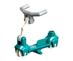 Riding Cycle Kick Scooter with White Steering Link and Light Bluish Gray Angular Handlebars