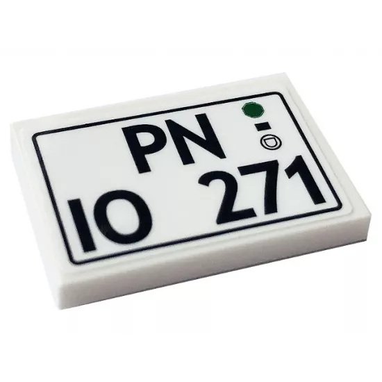 Tile 2 x 3 with 'PN IO 271' License Plate Pattern (Sticker) - Set 10271