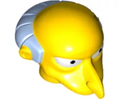 Minifigure, Head, Modified Simpsons Mr. Burns Pattern
