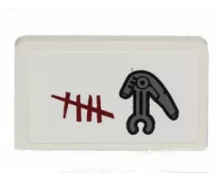 Panel 1 x 2 x 1 with Battle Droid Head and Enemy Shoot Count Pattern Model Right Side (Sticker) - Set 75037