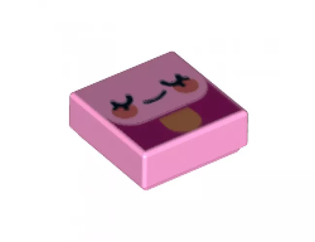Tile 1 x 1 with Emoji Face, Eyes Closed and Coral Cheeks Pattern