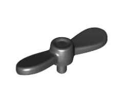 Minifigure, Headgear Accessory Propeller 2 Blade Twisted Tiny with Pin Attachment