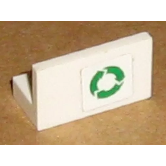 Panel 1 x 2 x 1 with Green Recycling Arrows Pattern (Sticker) - Set 7991