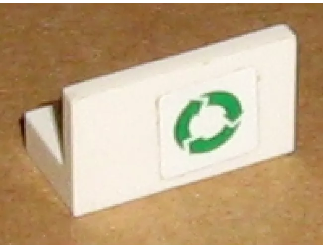 Panel 1 x 2 x 1 with Green Recycling Arrows Pattern (Sticker) - Set 7991