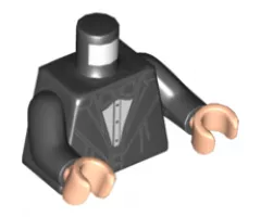 Torso Jacket with Wide Lapels, White Shirt with Black Bow Tie and Vest Pattern / Black Arms / Light Nougat Hands