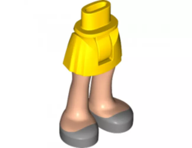 Mini Doll, Legs with Hips and Skirt, Light Nougat Legs and Metallic Silver Shoes Pattern