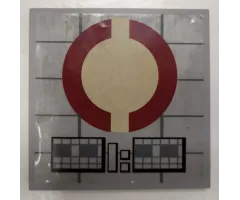 Tile 6 x 6 with Dark Red SW Semicircles Pattern (Sticker) - Set 8039
