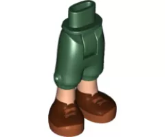 Mini Doll, Legs with Hips and Trousers Cropped, Light Nougat Legs and Brown with Reddish Brown Shoes Double Crossed Laces Pattern