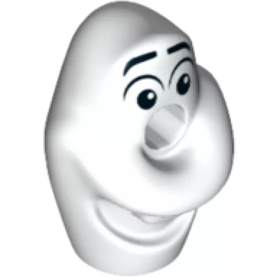 Minifigure, Head, Modified Olaf with Close Eyebrows and Glints to Left Pattern