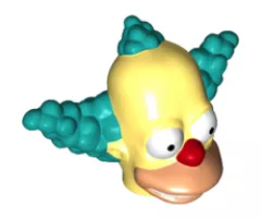 Minifigure, Head, Modified Simpsons Krusty the Clown Pattern
