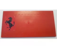 Tile 8 x 16 with Bottom Tubes on Edges with Ferrari Horse Logo Pattern Right (Sticker) - Set 8654