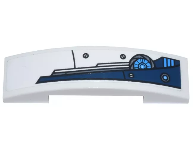 Slope, Curved 4 x 1 Double with Dark Blue Stylized Wing Pattern Model Left Side (Sticker) - Set 70007